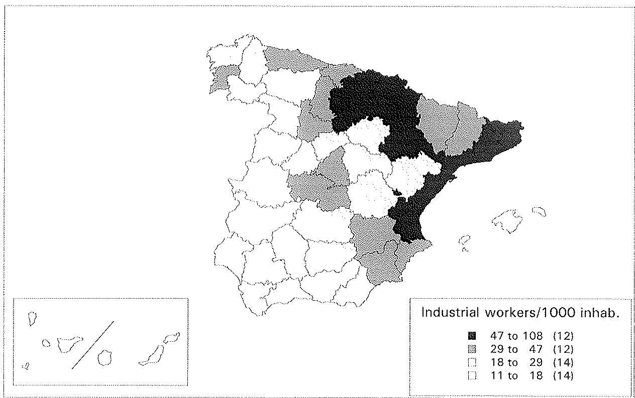 Figure 2. Population employed in industry. 1992