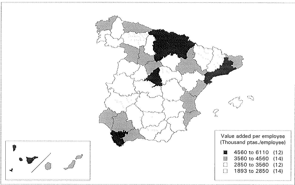 Figure 4. Gross value added per employee. 1992